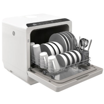 HOMCOM Tischgeschirrspüler mit/ohne Wasseranschluss benutzbar Mini Geschirrspüler mit Platz für 4 Maßgedecke, 6 Programmen, eingebautem 6-Liter-Wassertank, für Büro,Camping, Wohnmobil, Weiß   Aosom
