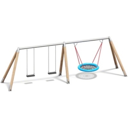 Playparc Schaukelanlage mit Vogelnest "Holz/Metall", Aufhängehöhe 245 cm