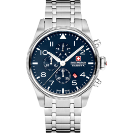 SWISS MILITARY HANOWA Herren Uhr 'THUNDERBOLT CHRONO' Größe One Size blau / rot / silber / weiß