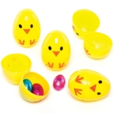 2-teilige Plastikeier mit Kükenmotiv  (10 Stück ) Ostern Mitgebsel