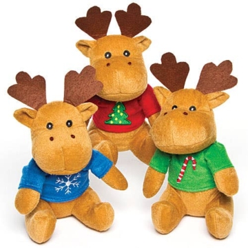 Plüsch-Rentiere mit Weihnachtspullover (3 Stück) Weihnachtsspielzeug