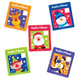 Schiebepuzzles "Festliche Freunde" (5 Stück ) Bastelaktivitäten zu Weihnachten