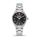 Swiss Military Hanowa Quarzuhr ROADRUNNER LADY, SMWLH2200201, Armbanduhr, Damenuhr, Swiss Made, Datum, Saphirglas, analog, Schwarz
