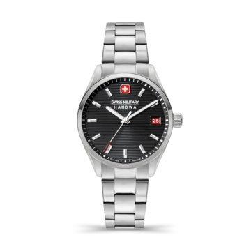 Swiss Military Hanowa Quarzuhr ROADRUNNER LADY, SMWLH2200201, Armbanduhr, Damenuhr, Swiss Made, Datum, Saphirglas, analog, Schwarz