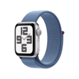 Apple Watch SE (2. Gen) GPS 40mm Alu Silber Sport Loop Armband Winterblau