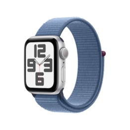 Apple Watch SE (2. Gen) GPS 40mm Alu Silber Sport Loop Armband Winterblau