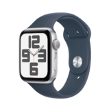 Apple Watch SE (2. Gen) GPS 44mm Alu Silber Sportarmband Sturmblau - M/L