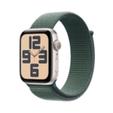 Apple Watch SE GPS 44mm Alu Polarstern Sport Loop Armband Seegrün