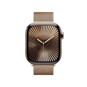 Apple Watch Series 10 LTE 42mm Gold Titangehäuse mit Gold Milanese Loop
