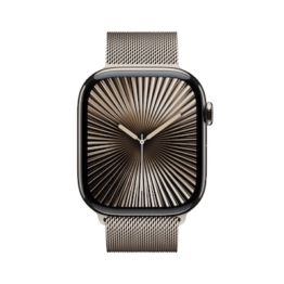 Apple Watch Series 10 LTE 46mm Natural Titangehäuse mit Natural Milanese Loop - S/M