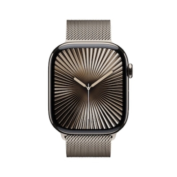 Apple Watch Series 10 LTE 46mm Natural Titangehäuse mit Natural Milanese Loop - S/M