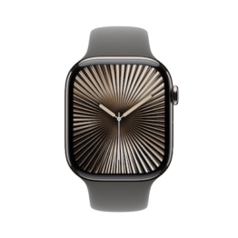 Apple Watch Series 10 LTE 46mm Natural Titangehäuse mit Stone Grey Sportarmband - M/L