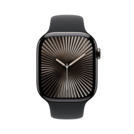 Apple Watch Series 10 LTE 46mm Slate Titangehäuse mit schwarzem Sportarmband - S/M