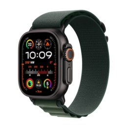 Apple Watch Ultra 2 LTE 49mm schwarzes Titan Gehäuse mit dunkelgrünem Alpin Armband - M