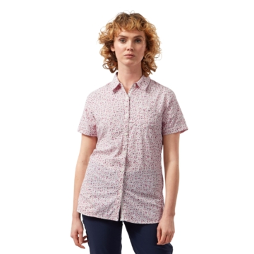 Craghoppers NosiLife Tayma Kurzärmelige Bluse Raspberry Print