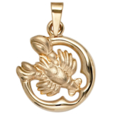 SIGO Anhänger Sternzeichen Krebs 375 Gold Gelbgold matt Sternzeichenanhänger