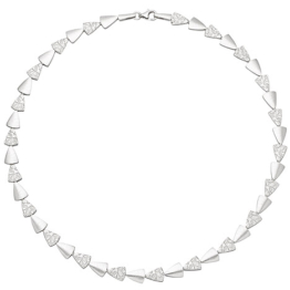 SIGO Collier Halskette 925 Sterling Silber gehämmert 45 cm Kette Silberkette