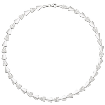 SIGO Collier Halskette 925 Sterling Silber gehämmert 45 cm Kette Silberkette