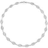 SIGO Collier Halskette 925 Sterling Silber gehämmert 45 cm Kette Silberkette