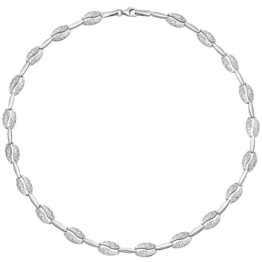 SIGO Collier Halskette 925 Sterling Silber gehämmert 45 cm Kette Silberkette