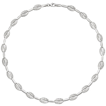 SIGO Collier Halskette 925 Sterling Silber gehämmert 45 cm Kette Silberkette