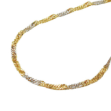 SIGO Kette, 45cm, Singapur bicolor, Gold 375