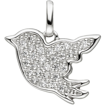 SIGO Kinder Anhänger Vogel 925 Sterling Silber mit Zirkonia Kinderanhänger