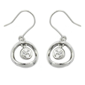 SIGO Ohrringe Ohrhaken Zirkonia rhodiniert Silber 925