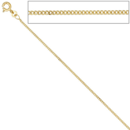 SIGO Panzerkette 333 Gelbgold 1,3 mm 50 cm Gold Kette Halskette Goldkette Federring