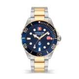 Swiss Military Hanowa Herren Armbanduhr Analog 42mm Blau/Gold Edelstahl Armbanduhr Herrenuhr Uhren Geschenk Uhr