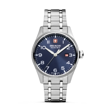 Swiss Military Hanowa Herren Armbanduhr Analog Quarz Edelstahl Blau 40mm Chronograph Herrenuhr Uhren
