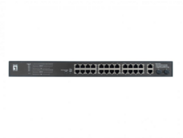28-Port-Fast Ethernet-PoE-Switch -- 24 PoE-Ausgänge 2 x Gigabit RJ45 2 x Gigabit SFP