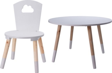 KidCollection Kindertisch Holz MIT Kinderstuhl - 60 x 60 x 41 cm