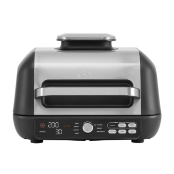Ninja Grill & Heißluftfritteuse  bis zu 260°  2 Grillplatten  7 Zubereitungsfunktionen  edelstahl  AG651EU