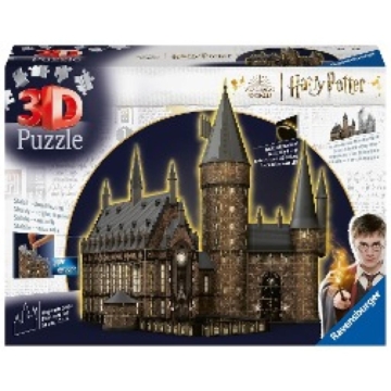 Ravensburger 3D Puzzle 11550 - Harry Potter Hogwarts Schloss - Die Große Halle - Night Edition - die beleuchtete Great Hall des Hogwarts Castle für alle Harry Potter Fans ab 10 Jahren