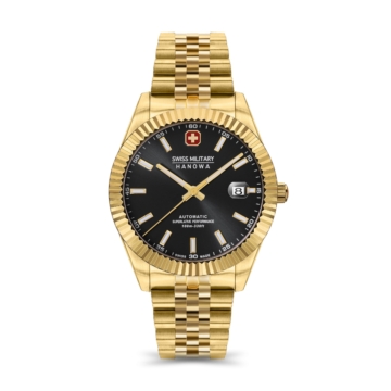 Swiss Military Hanowa Herren Armbanduhr Analog Gold 42mm Edelstahl Uhr Automatik Chronograph Herrenuhr