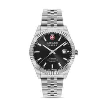 Swiss Military Hanowa Men's Automatic Wristwatch Black Stainless Steel 42mm Herrenuhr Armbanduhr Chronograph Zeitmesser