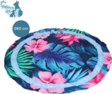 CoolPets Tropical Premium Kühlmatte Hund - Rund - 60 cm - Rutschfest und Nicht-fließend Kühlgel - Blumenmuster