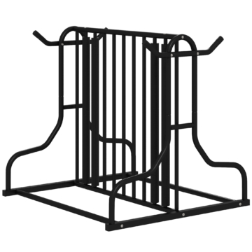 DURHAND Fahrradständer Mehrfachständer für bis zu 4 Fahrräder, wetterfest, beidseitig aus Stahl, Schwarz, 90x80x80cm   Aosom.de