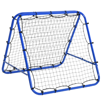 HOMCOM Fußball Rebounder Kickback Tor Rückprallwand Netz beidseitig verstellbar 5 Stufen Stahl Blau 100 x 95 x 90 cm für Training & Spiel   Aosom.de
