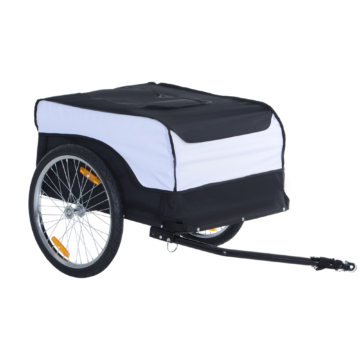HOMCOM Handwagen 40 kg Belastbarkeit, faltbar, Weiß und Schwarz, Stahl und Oxford, 140x77x65cm für Garten und Transport Aosom.de
