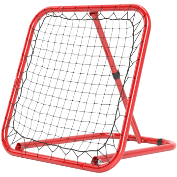 HOMCOM Rebounder für Fußball, klappbar Fußball Rebounder 63 x 63 cm Verstellbar Fußballtor Kicker für Baseball Basketball, Metall, Rot   Aosom