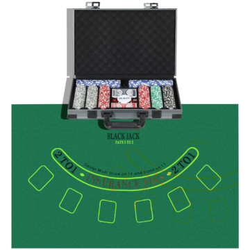 SPORTNOW Pokerkoffer Pokerset, Poker Komplett Set mit 400 Chips, 11,5 Gramm, 2 Kartendecks, 5 Würfeln, Dealer-Scheibe, Spielmatte, Aluminiumkoffer   Aosom