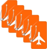 EverNeeds Gepäckanhänger - Silikon - Gepäckanhänger für Koffer - Gepäckanhänger - Orange - 5 Stück