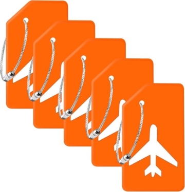 EverNeeds Gepäckanhänger - Silikon - Gepäckanhänger für Koffer - Gepäckanhänger - Orange - 5 Stück