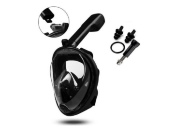 Gadgy Tauchmaske Full Face S/M - Taucherbrille mit Schnorchel - Schnorchelset Erwachsene - Schwarz - Schnorchelmasken