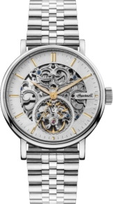Ingersoll 1892 The Charles Her­ren-Au­to­ma­tik­uhr, 44 mm, mit silbernem Ske­lett­zif­fer­blatt und Edel­stahl­arm­band I05803B
