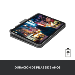 iPad-Case + Tastatur Logitech Slim Folio Grau Qwerty Spanisch QWERTY