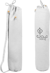JAP Sports - Yogamattentasche - Universal - Sporttasche mit Kordelzug - Ausgestattet mit Tragegurt - BCI Baumwolle - Weiß