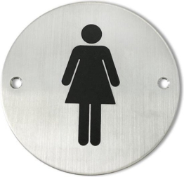 Lowander Edelstahl-Türschild Toilette - Damen